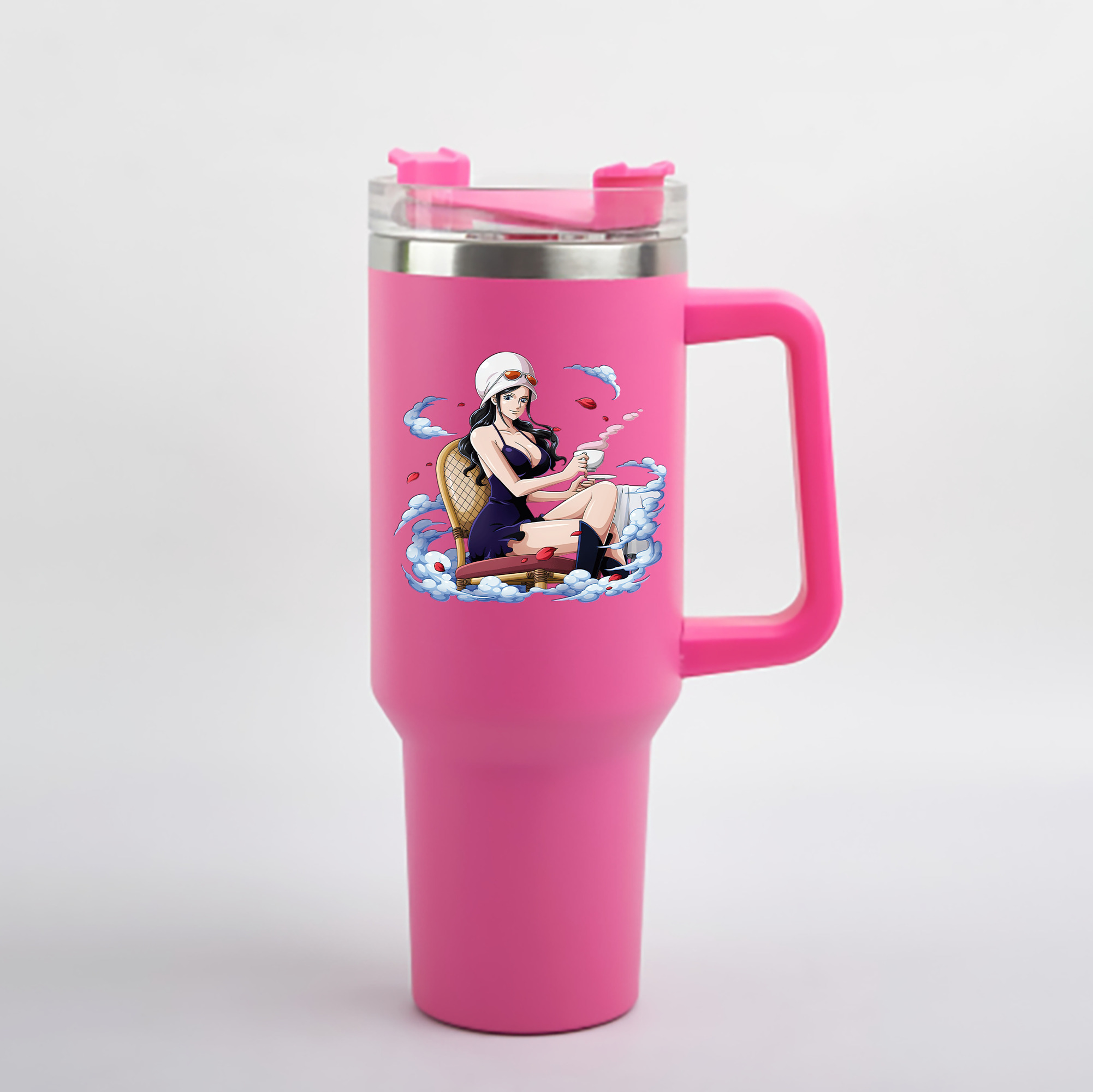 ワンピース ニコ・ロビン ONE PIECE Nico Robin 1200mL車用タンブラー - クリスタルステッカー（プラスチックストロー付き）